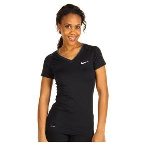 NIKE Pro Essentials Dri-Fit Fitted V Neck Shirt